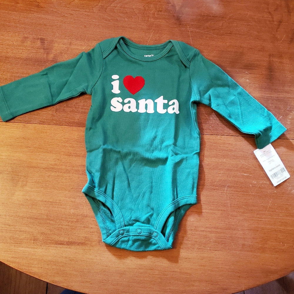 NWT Carter's I heart Santa Long Sleeve Onesie